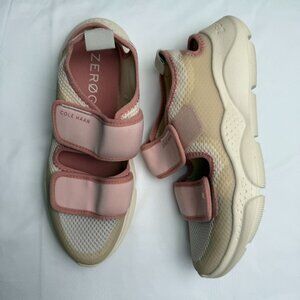 Cole Haan Womens Zerogrand Radiant Sport Sandals Size 7 Pink/Beige Velcro Straps